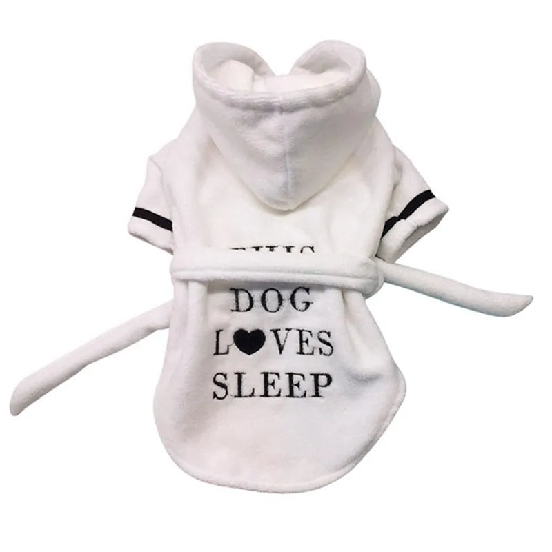 Pet Dog Bathrob Dog Pajamas Sleeping Clothes